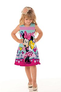 Vestido Infantil Minnie Flor  Dia a Dia